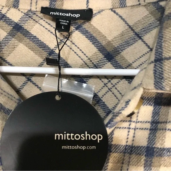 Mittoshop Plaid Flannel Shacket Jacket Size Large New - Picture 7 of 8